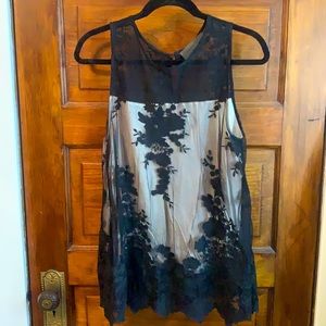 Tank top w. Lace Detail and Nude Lining